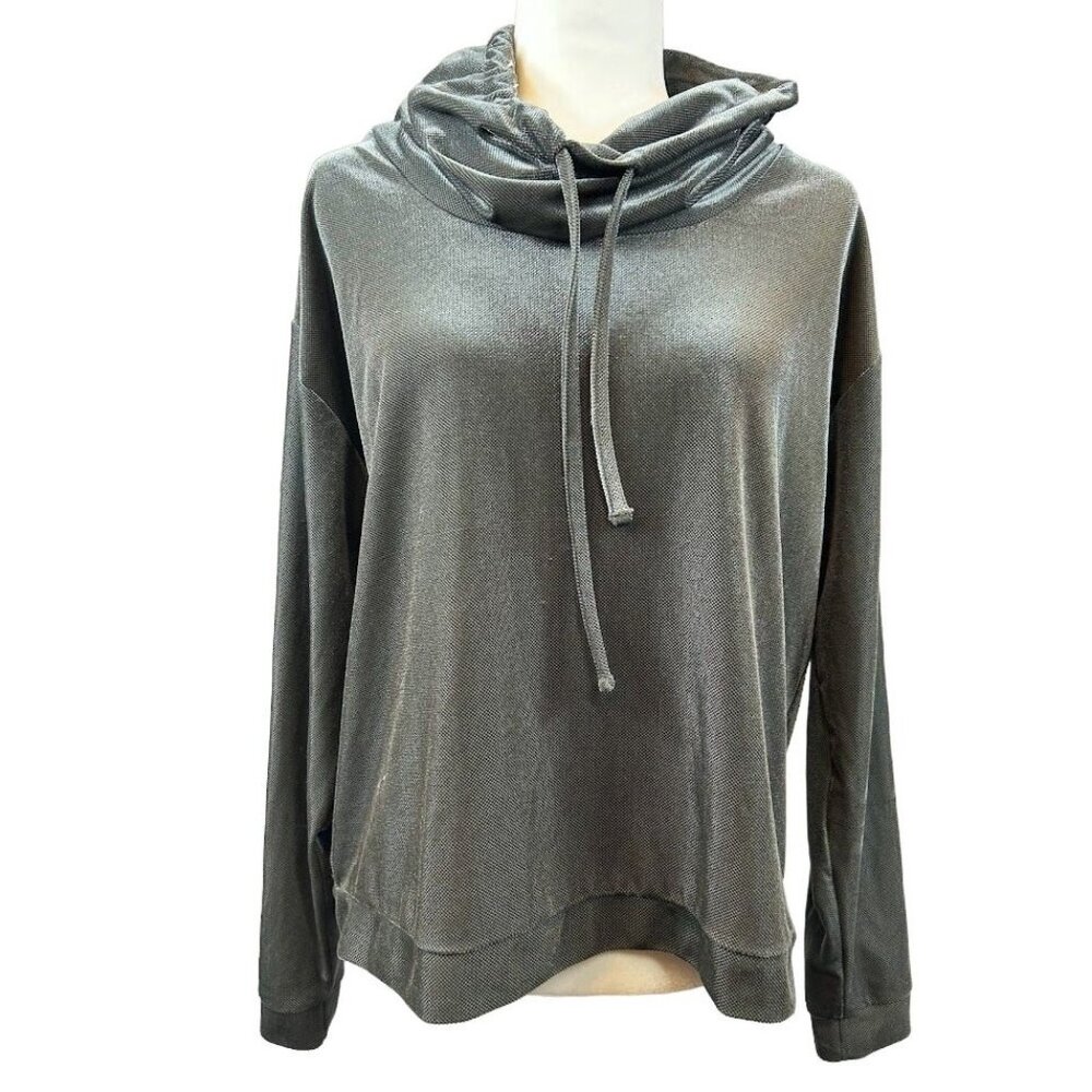 Xersion Women's Size Small Long Sleeve‎ Charcoal Cowl Neck Top